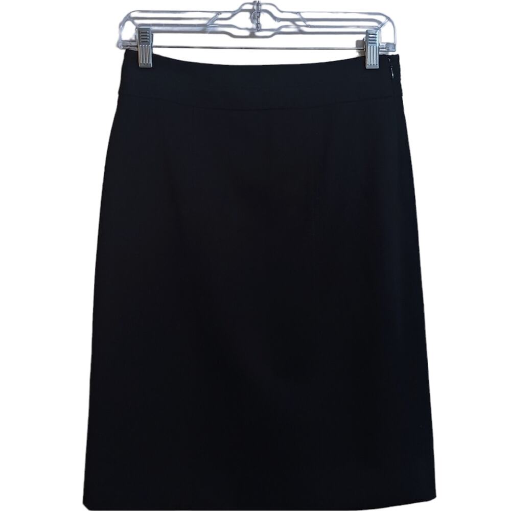 WHBM black pencil skirt sz 2 modest no slit fully lined
